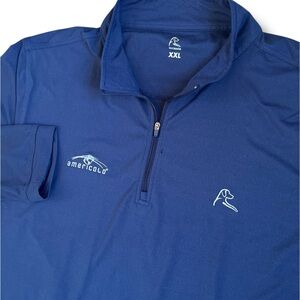 Rhoback Pullover Mens Size 2XL Navy‎ Blue 1/4 Zip Golf Preppy Performance L/S